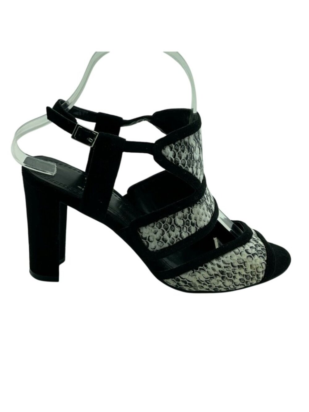 IMPO Shoes Sz 7M Black/White Reptile Print Sandals - Picture 6 of 7